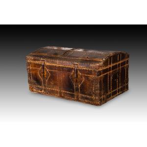 Chest. Wood, Leather, Iron. Spanish School, Circa 1700.