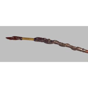 Oriental Ship Rudder. Wood, Metal. Late 18th - Early 19th Century.