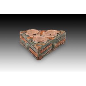 Triangular Spice Rack. Glazed Ceramic. Talavera De La Reina, Spain, 17th Century.