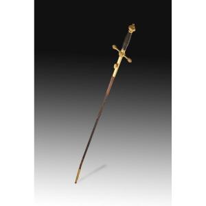 Rapier. Metal, Leather. Royal Factory Of Toledo, Circa Late 19th-20th Century.