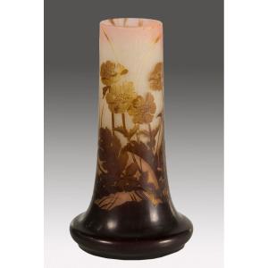 Vase. Glass. After émile Gallé (nancy, 1846-1904).