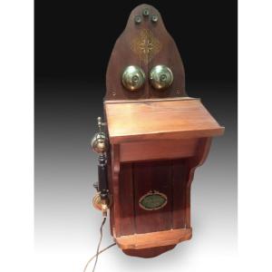 Wall Telephone From Kjøbenhavns Telefon Aktieselskab (ktas). Scandinavia, End Of The 19th Century-xx