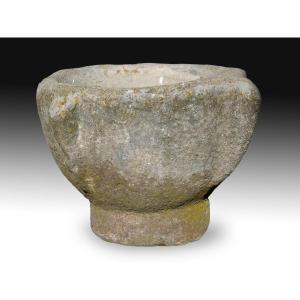 Mortar. Carved Stone. 18th Century. 