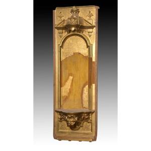 Carved And Gilded Wooden Niche, Rococo, 18th Century.