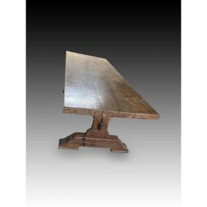 Rustic-style Dining Table. Oak Wood. Spanish School, 20th Century.