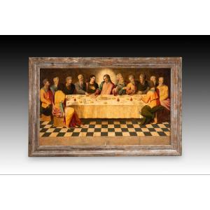 The Last Supper. Oil On Panel. Castilian School, 16th Century.