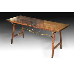 Bargueñera Table With “san Antonio” Leg. Spain, 18th Century.