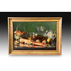 Still Life. Oil On Canvas. Mañanós Martínez, Asterio (1861-1935).
