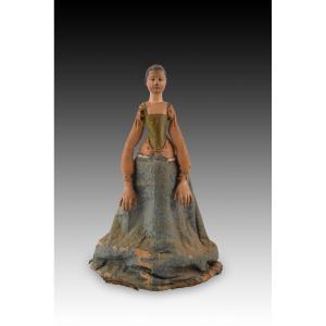 Virgin Of The Vestir Or Saint. Carved And Polychrome Wood, Etc. Spanish School, 17th Century And