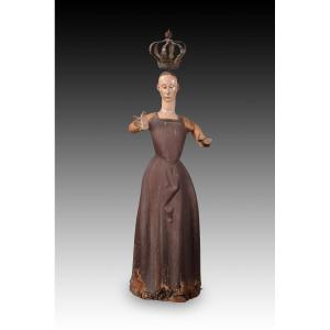 Virgin's Robe. Wood, Metal. Spanish School, 17th Century.