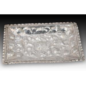 Silver Tray In Its Color. Possibly Spain, 20th Century. 