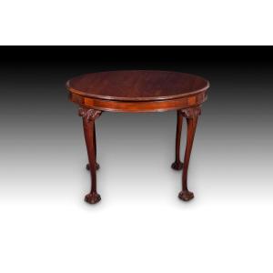 Chippendale-style Side Table. Mahogany Wood. English School, 19th Century.