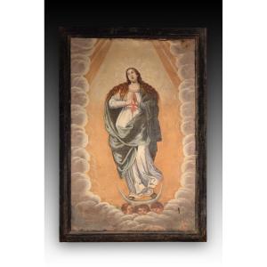 Immaculate Conception. Oil On Canvas. Spanish School, 17th Century.