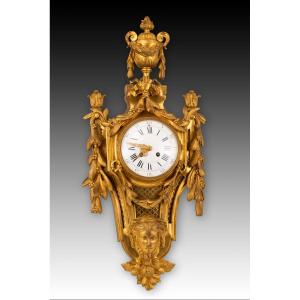 Wall Clock. Gilt Bronze. France, 19th Century.