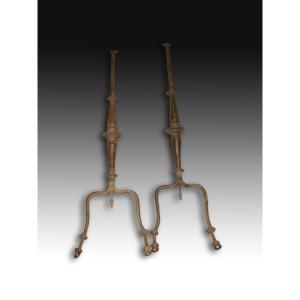 Pair Of Wrought Iron Fork Locks. 17th Century.