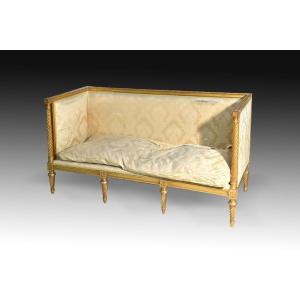 Louis XVI Style Sofa. Gilded Wood.