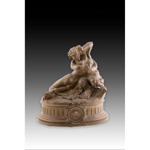 "satyr." Patinated Terracotta. Based On Models By Clodion, Claude Michel