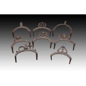 Eight Buffets. Wrought Iron. Spanish School, 19th-20th Centuries.