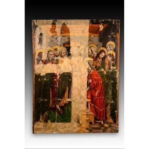  Healing Of The Paralytic. Oil On Panel. Castilian School, 16th Century.