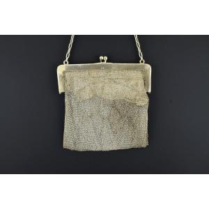  Silver Mesh Bag, 19th Century. 