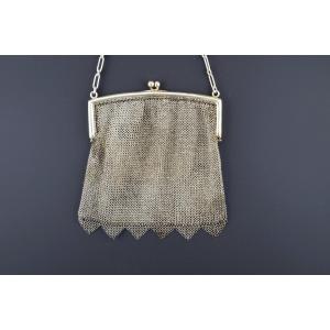 Silver Mesh Bag, 19th Century.  