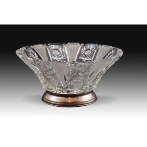 Centerpiece. Glass And Silver. 20th Century.  
