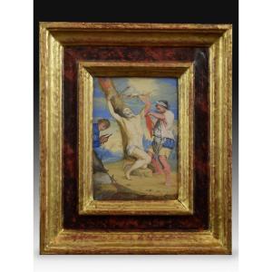 “martyrdom Of Saint Bartholomew”. Painting On Vellum. According To A Model By Ribera And Cucó, José 