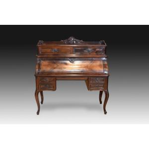 Desk Or Writing Desk. Rosewood, Wood, Metal. Jeanselme Fils Godin Et Cie, Paris, France, 19th Century 