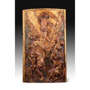 Resurrection Of Christ. Carved And Polychromed Wood. Spanish School, 16th Century.