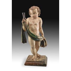 Figure Carrying A Torch. Castilian School, 16th-17th Centuries.