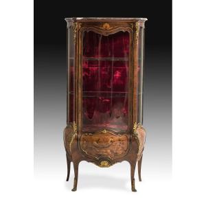 Louis XVI Style Display Case. Wood, Gilded Bronze, Etc. French School, 19th Century. 