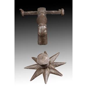 Dog-shaped Door Knocker. Wrought Iron. Spanish School, 15th Century.  