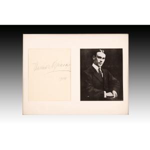 Photograph And Signature. Vaslav Niyinsky (kyiv, 1890-london, 1950), 1914.  