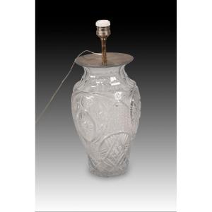 Table Lamp. Glass, Metal. 20th Century.