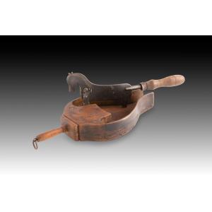  Chocolate Cutter. Wood, Metal. 19th Century. 