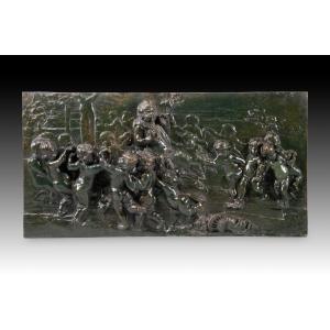 Children's Dance With The God Pan. Bronze. After Models By Lucas Faydherbe (1617-1697).