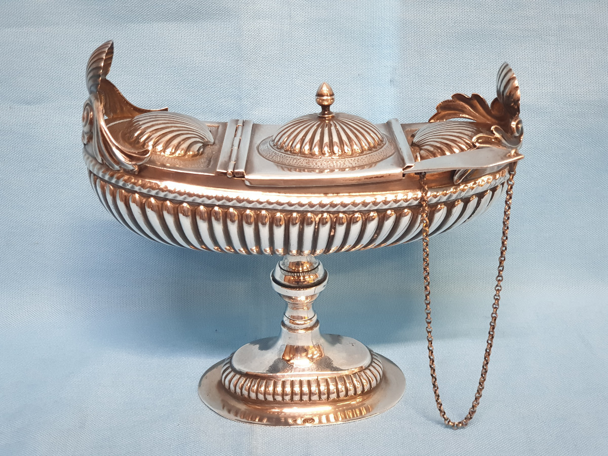 Navicella in argento. Cagliari, argentiere Luigi MIlo, 1793-1803