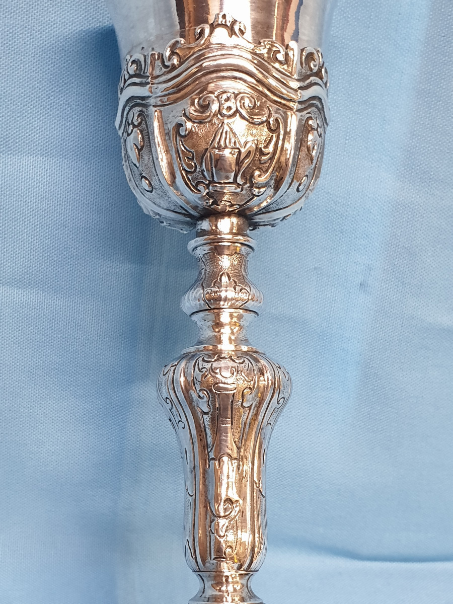 Calice in argento, decorato con i simboli della passione. Napoli metà del XVIII secolo-photo-4