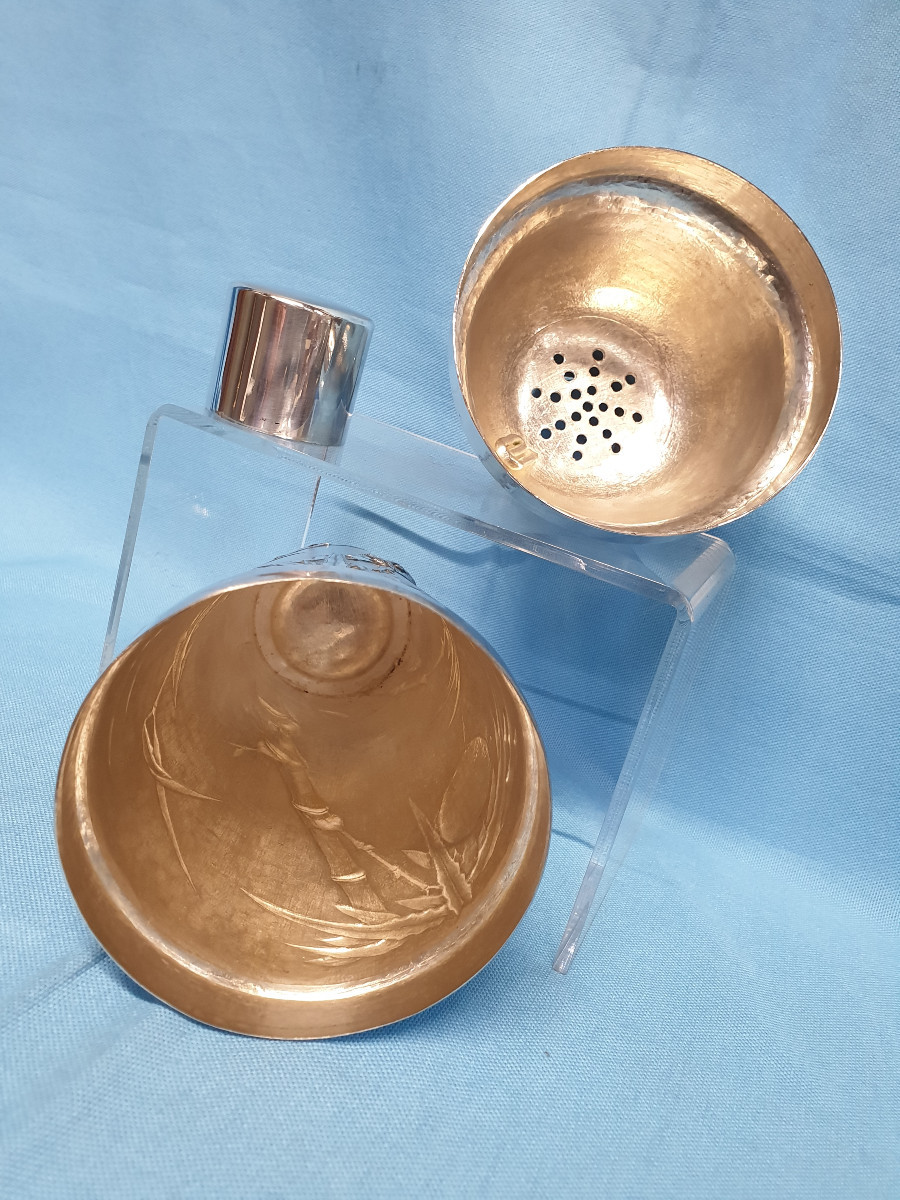 Shaker in argento. China Export Silver. Shanghai, Zewoo. Fine XIX- inizi XX secolo-photo-1