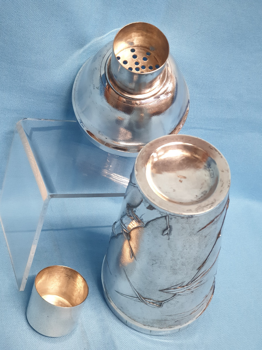 Shaker in argento. China Export Silver. Shanghai, Zewoo. Fine XIX- inizi XX secolo-photo-2