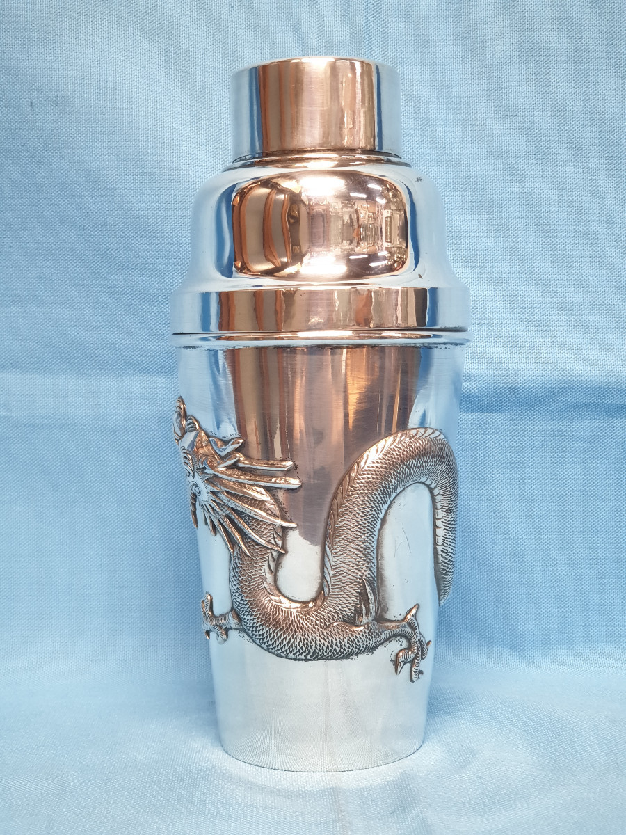 Shaker in argento. China Export Silver. Shanghai, Luen Hing. Inizi del XX secolo-photo-2