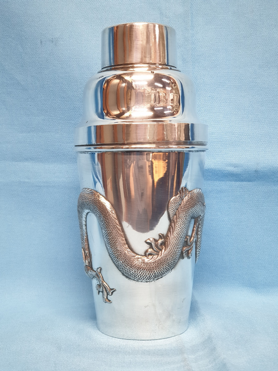 Shaker in argento. China Export Silver. Shanghai, Luen Hing. Inizi del XX secolo-photo-4