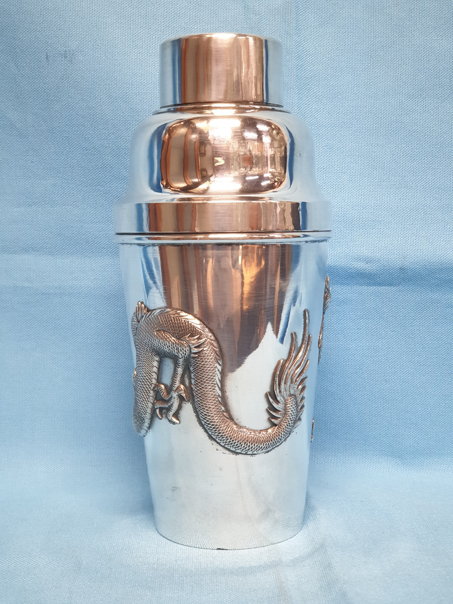 Shaker in argento. China Export Silver. Shanghai, Luen Hing. Inizi del XX secolo-photo-2
