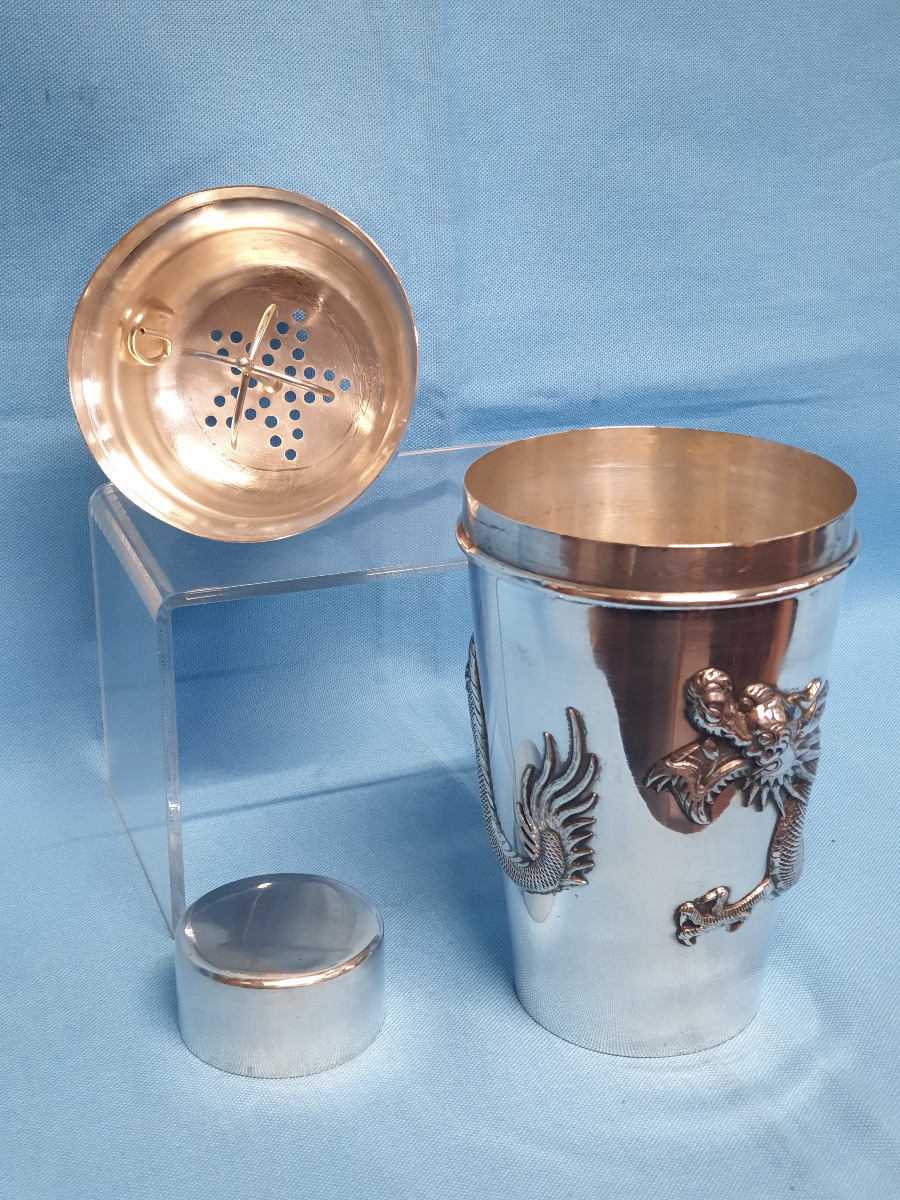 Shaker in argento. China Export Silver. Shanghai, Luen Hing. Inizi del XX secolo-photo-3