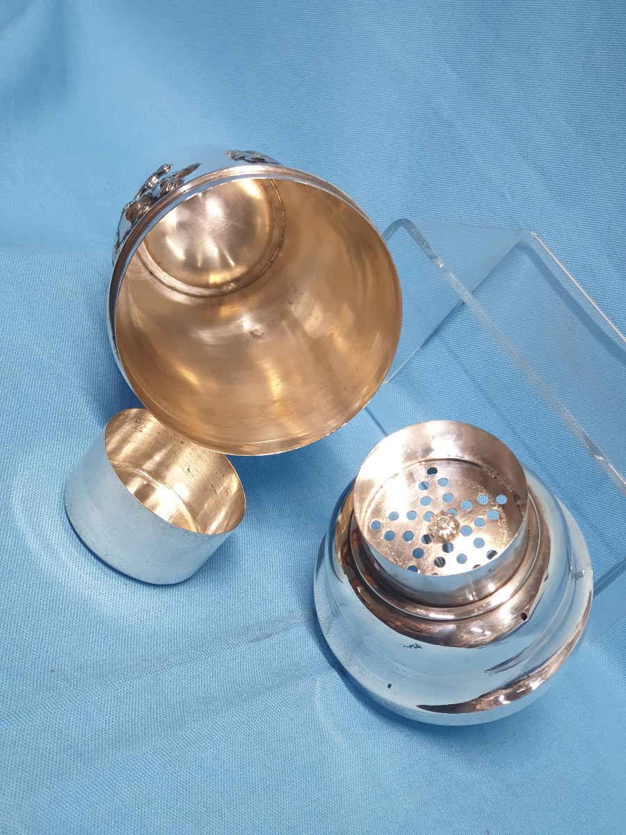 Shaker in argento. China Export Silver. Shanghai, Luen Hing. Inizi del XX secolo-photo-4