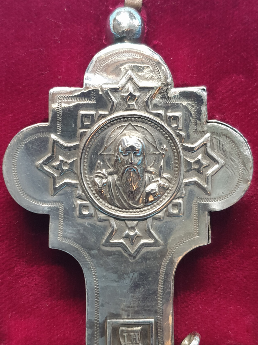 Croce in argento. Mosca 1892, assaggiatore A. Svetschin, argentiere Vassili Sikathev.-photo-3
