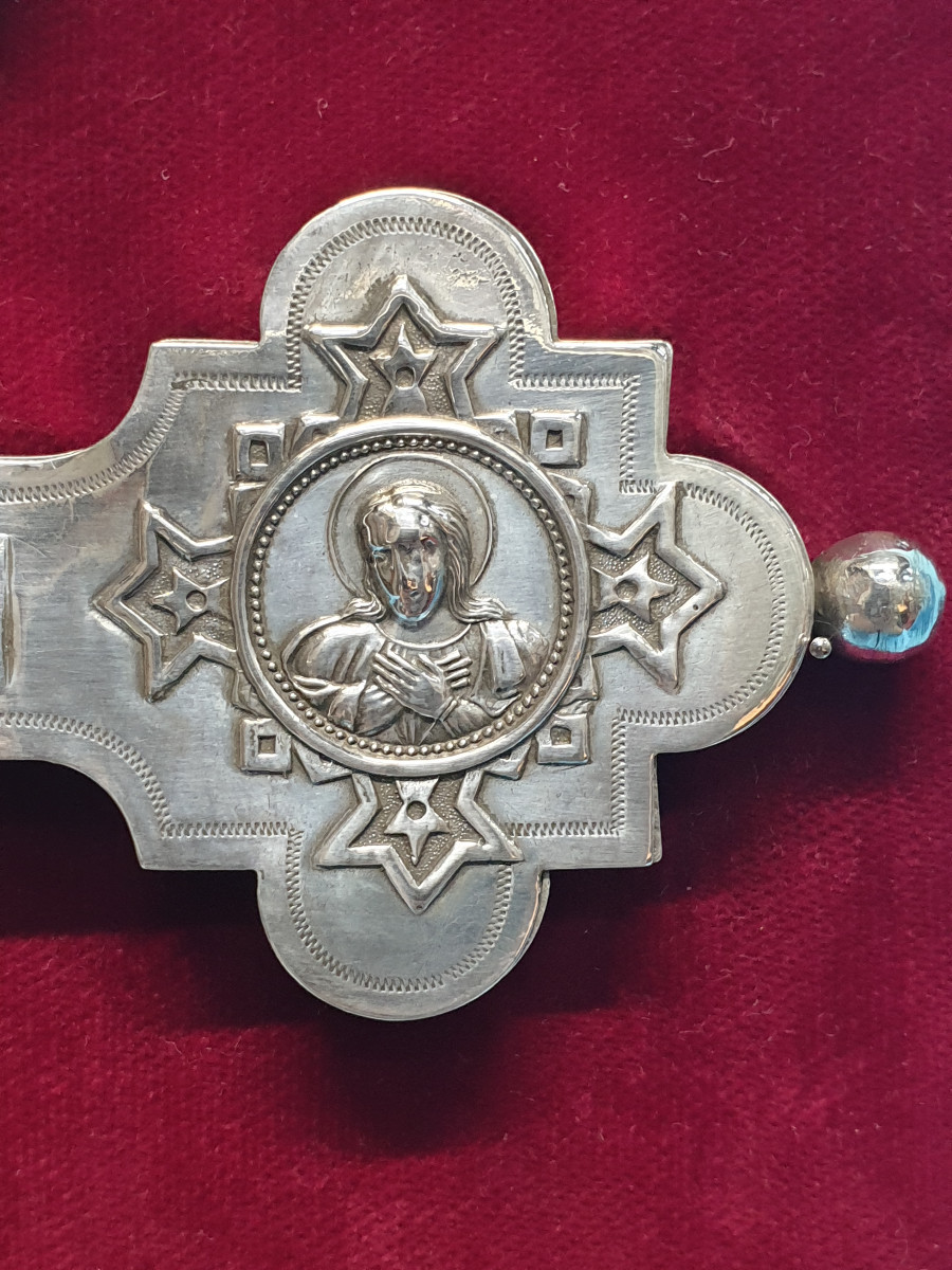 Croce in argento. Mosca 1892, assaggiatore A. Svetschin, argentiere Vassili Sikathev.-photo-2