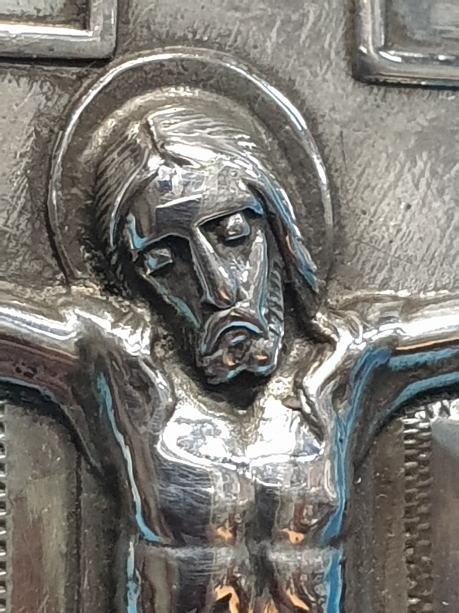 Croce in argento. Mosca 1892, assaggiatore A. Svetschin, argentiere Vassili Sikathev.-photo-3