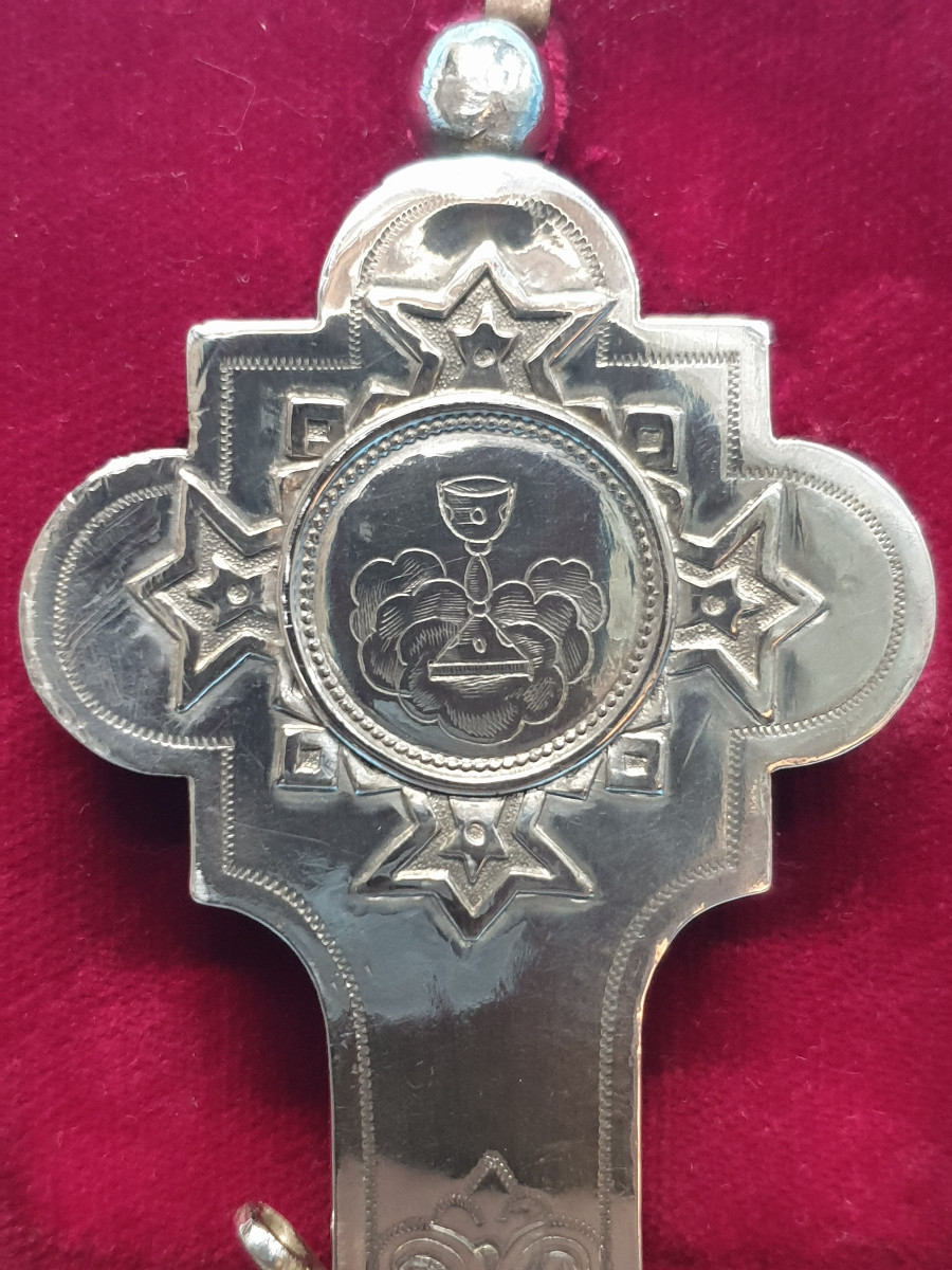 Croce in argento. Mosca 1892, assaggiatore A. Svetschin, argentiere Vassili Sikathev.-photo-4