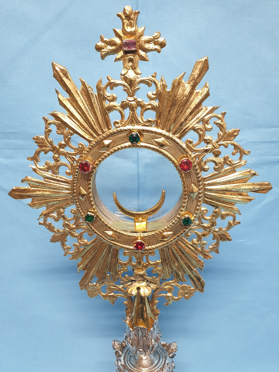  Ostensorio in argento. Area lombarda, prima metà del XVIII secolo.-photo-4